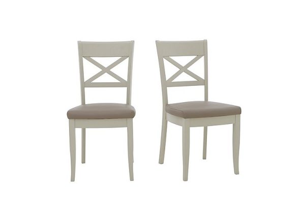 Furnitureland  Annecy Pair of Cross Back NC Leather Dining Chairs | Bed Sava