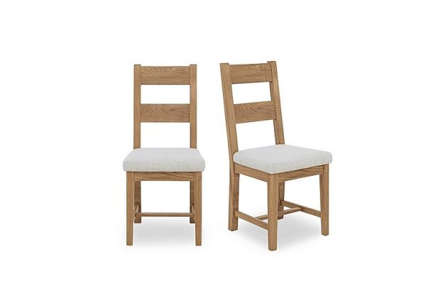 Augusta Pair of Wooden Ladderback Dining Chairs | Bed Sava