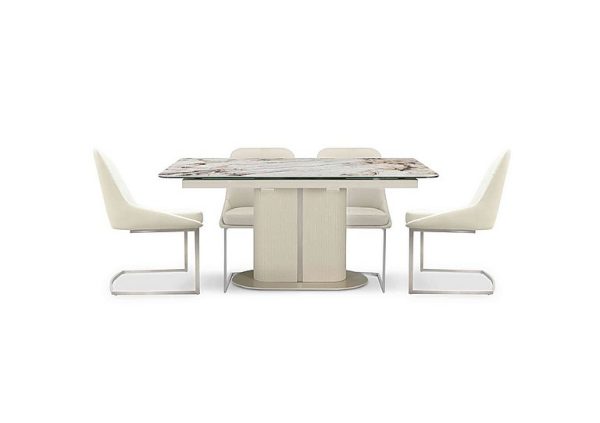 Avorio Small Pop Up Extending Dining Table and 4 Chairs | Bed Sava