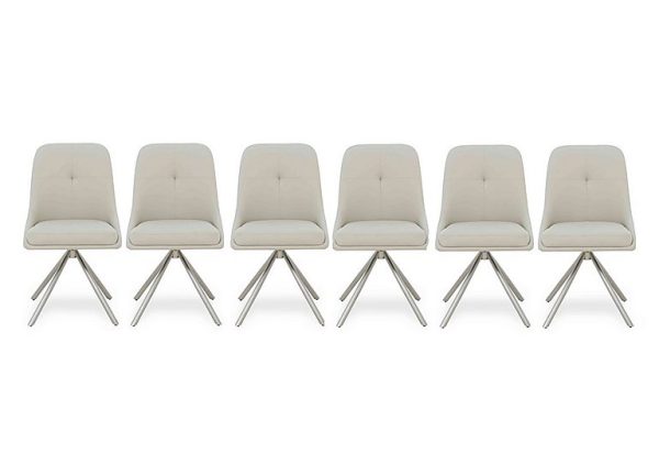 Avorio Set of 6 Swivel Dining Chairs | Bed Sava