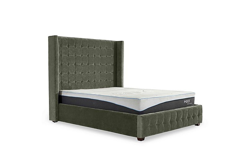 Carrie 160cm Winged Headboard Manual Ottoman Bed Frame with Matching Footboard