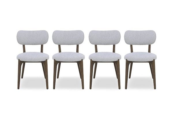 Cortado Set of 4 Open Back Dining Chairs with Wooden Legs | Bed Sava