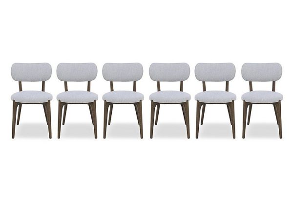 Cortado Set of 6 Open Back Dining Chairs with Wooden Legs | Bed Sava