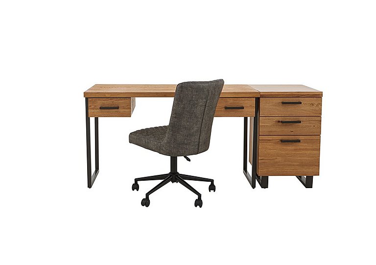Earth Desk with Drawers, Filing Cabinet and Office Chair