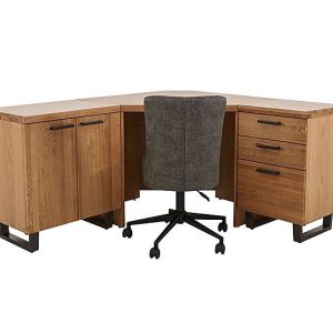 Earth Corner Desk Filing Cabinet 2 Door Storage Unit and Office Chair | Bed Sava