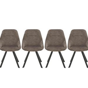 Enterprise Set of 4 Quilted Swivel Dining Chairs | Bed Sava