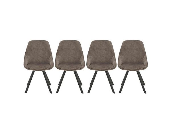 Enterprise Set of 4 Quilted Swivel Dining Chairs | Bed Sava