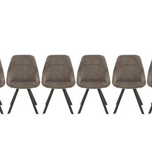 Enterprise Set of 6 Quilted Swivel Dining Chairs | Bed Sava