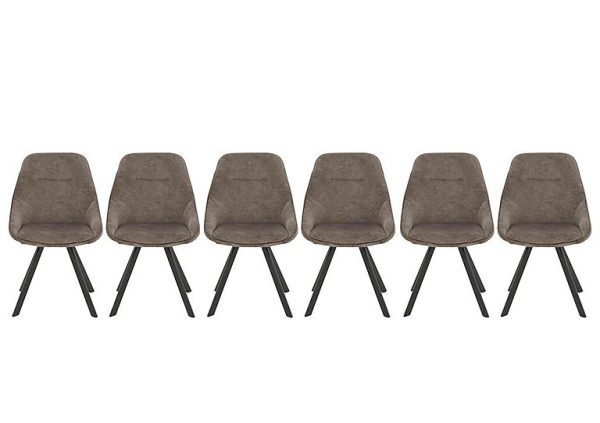 Enterprise Set of 6 Quilted Swivel Dining Chairs | Bed Sava