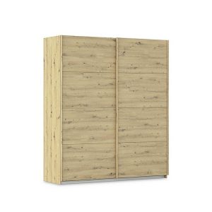 Rauch  Freja 181cm 2 Door Sliding Oak Wardrobe | Bed Sava