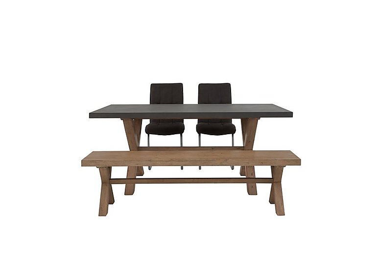 Fusion Large Table, 2 Chairs and Dining Bench Set