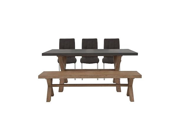 Fusion Large Table 3 Chairs and Dining Bench Set | Bed Sava