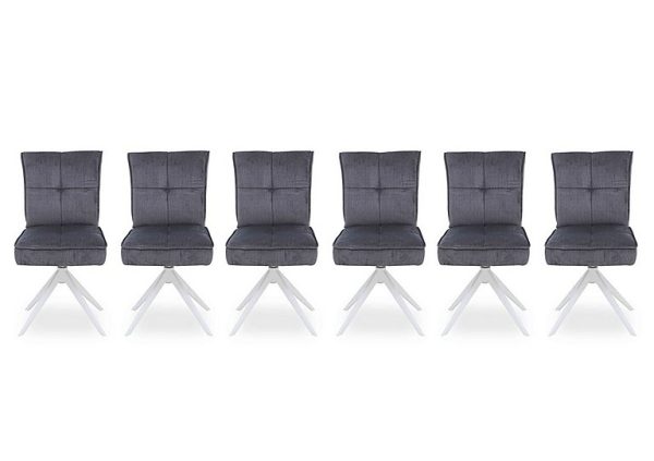 Glacier Set of 6 Swivel Dining Chairs | Bed Sava