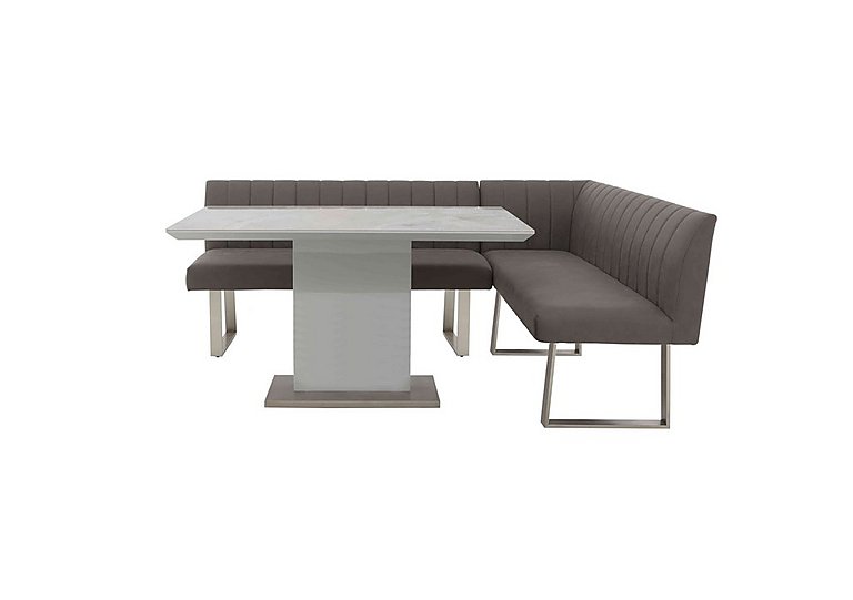 Grigio Fixed Dining Table and Right-Hand Facing Corner Bench Set