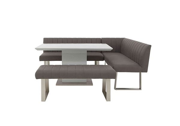 Grigio Fixed Dining Table Right Hand Facing Corner Bench and Small Standard Bench Set | Bed Sava