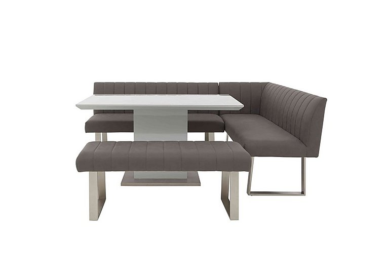 Grigio Fixed Dining Table, Right-Hand Facing Corner Bench and Small Standard Bench Set