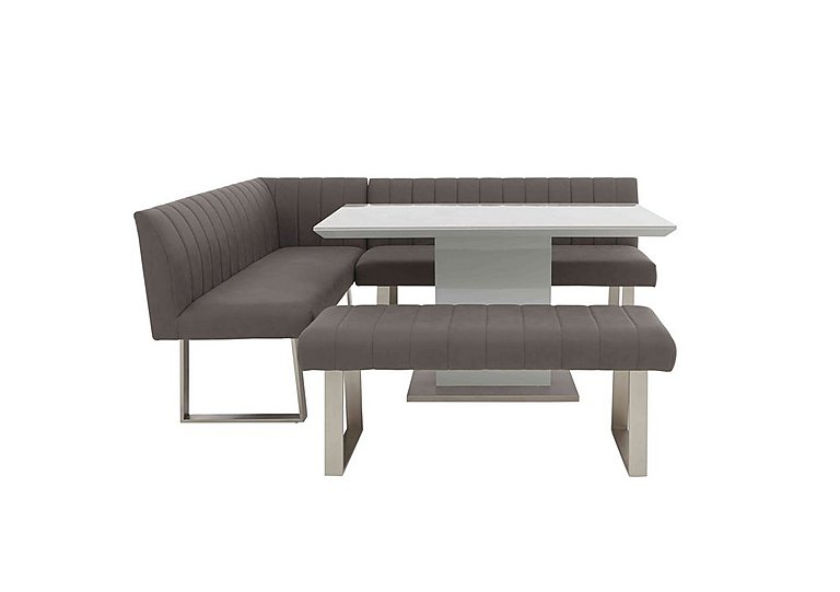 Grigio Fixed Dining Table, Left-Hand Facing Corner Bench and Small Standard Bench Set