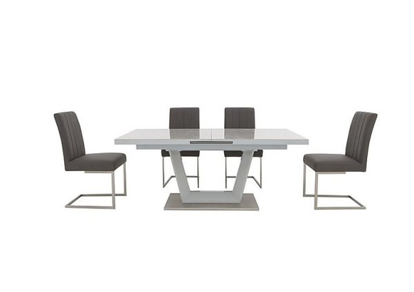 Grigio Large Extending Dining Table and 4 Chairs | Bed Sava