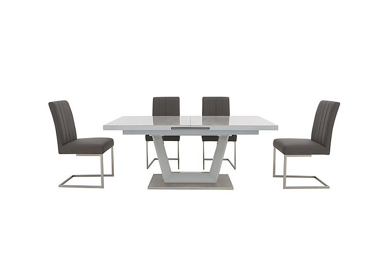 Grigio Large Extending Dining Table and 4 Chairs