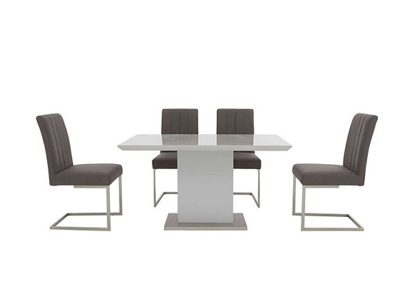 Grigio Fixed Dining Table and 4 Chairs | Bed Sava