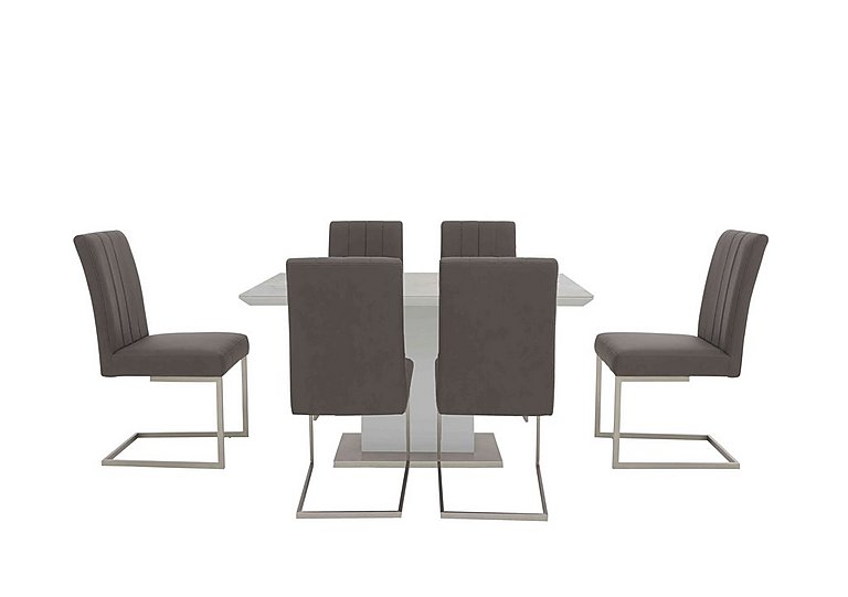 Grigio Fixed Dining Table and 6 Chairs