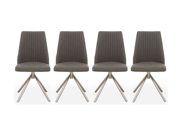 Grigio Set of 4 Swivel Dining Chairs | Bed Sava