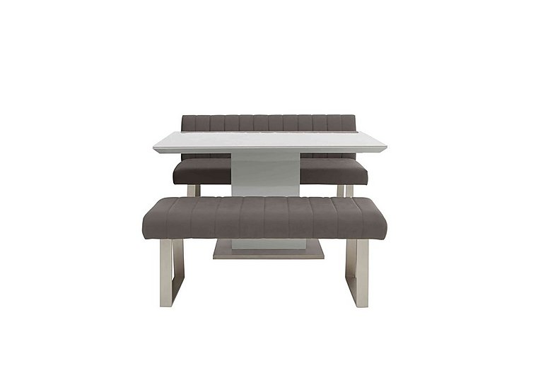 Grigio Fixed Dining Table, High Back Bench and Small Standard Bench Set