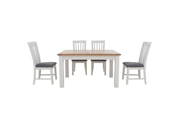 Furnitureland  Hamilton Rectangular Extending Dining Table and 4 Wooden Chairs | Bed Sava