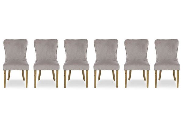 Kiara Set of 6 Luxe Fabric Dining Chairs | Bed Sava