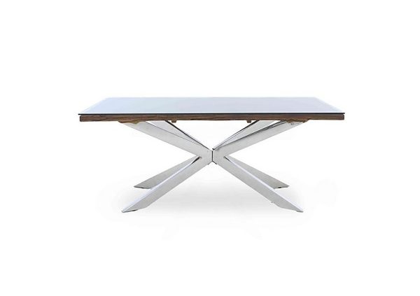 Kiara Small Rectangular Dining Table with Chrome Legs | Bed Sava