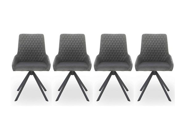 Matteo Set of 4 Velvet Dining Chairs | Bed Sava