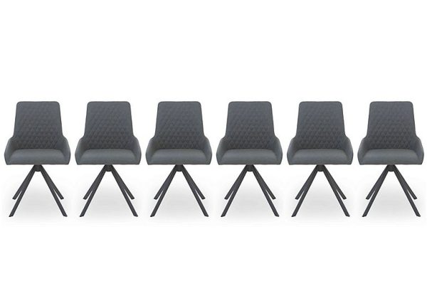 Matteo Set of 6 Faux Leather Dining Chairs | Bed Sava