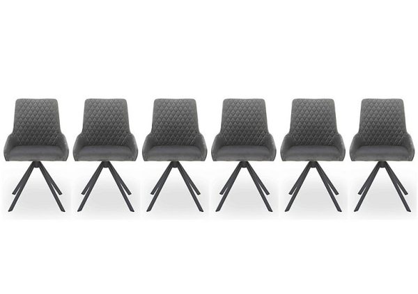 Matteo Set of 6 Velvet Dining Chairs | Bed Sava