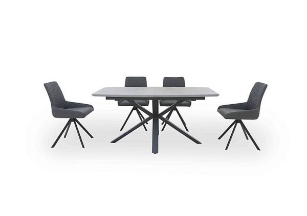 Matteo Extending Dining Table with 4 Faux Leather Chairs | Bed Sava