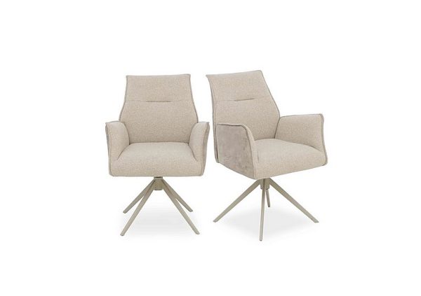 Mirage Pair of Swivel Dining Arm Chairs | Bed Sava