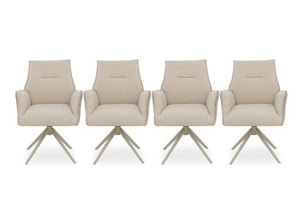 Mirage Set of 4 Swivel Dining Arm Chairs | Bed Sava
