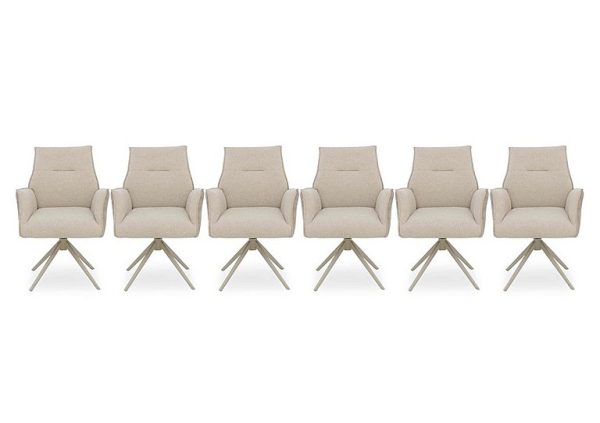 Mirage Set of 6 Swivel Dining Arm Chairs | Bed Sava