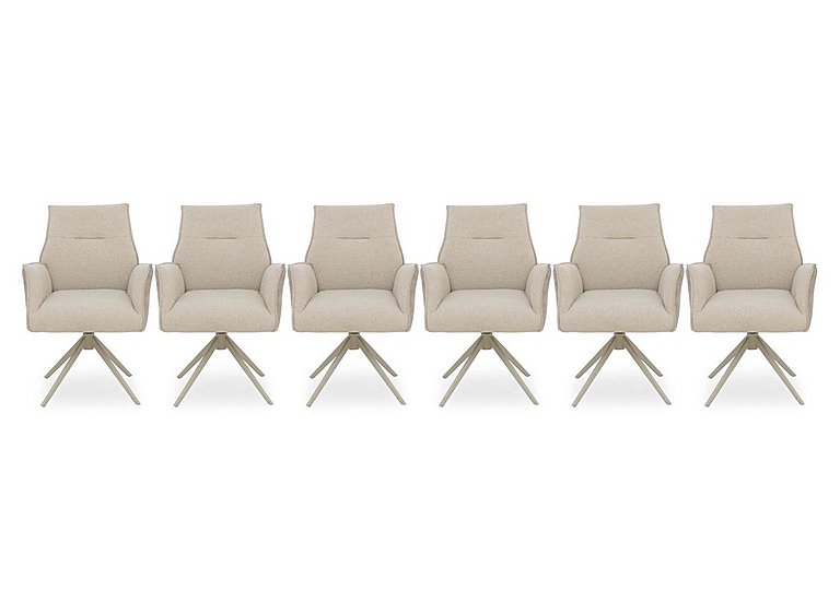 Mirage Set of 6 Swivel Dining Arm Chairs