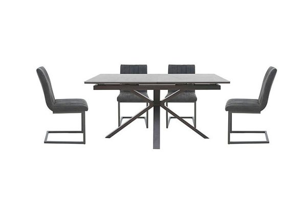 Moon Pop Up Extending Dining Table and 4 Cantilever Chairs Set | Bed Sava
