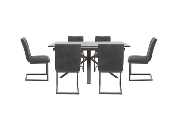 Moon Pop Up Extending Dining Table and 6 Cantilever Chairs Set | Bed Sava