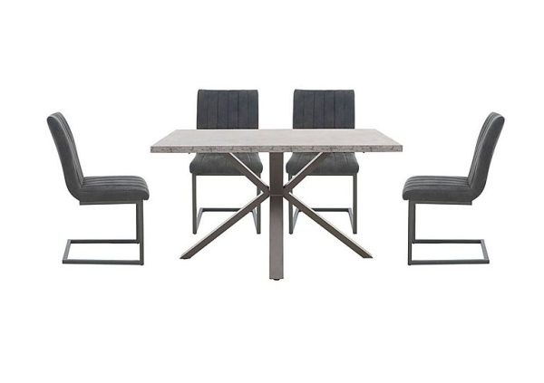 Moon Compact Dining Table and 4 Cantilever Chairs | Bed Sava