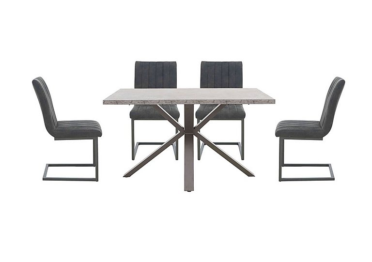 Moon Compact Dining Table and 4 Cantilever Chairs