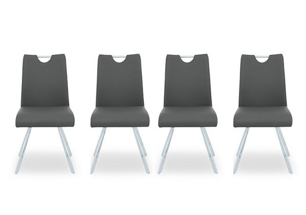 Nadal Set of 4 Swivel Dining Chairs | Bed Sava