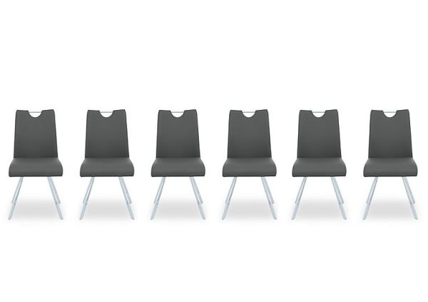 Nadal Set of 6 Swivel Dining Chairs | Bed Sava