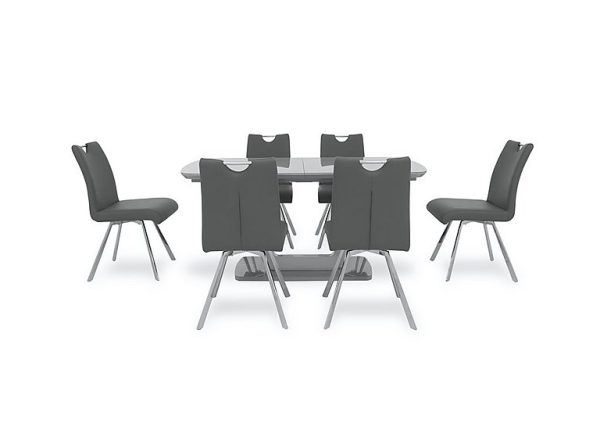 Nadal Extending Dining Table and 6 Swivel Chairs | Bed Sava