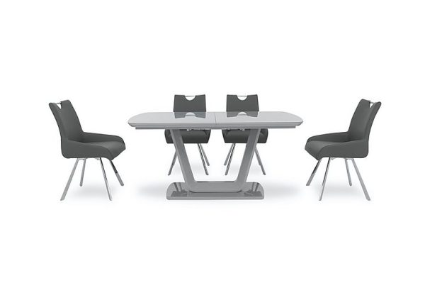 Nadal Extending Dining Table and 4 Swivel Dining Arm Chairs | Bed Sava