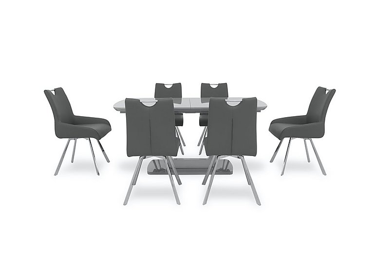 Nadal Extending Dining Table, 4 Swivel Chairs and 2 Swivel Arm Chairs