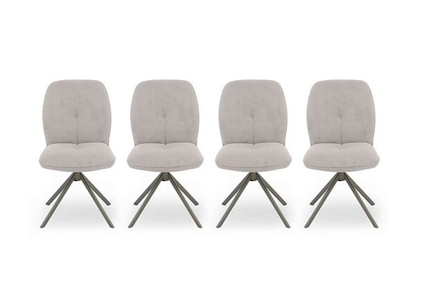 Perla Set of 4 Fabric Swivel Dining Chairs | Bed Sava