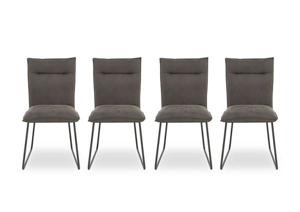 Ruben Set 4 of Faux Suede Dining Chairs | Bed Sava