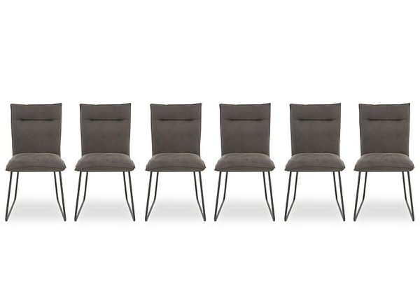 Ruben Set 6 of Faux Suede Dining Chairs | Bed Sava